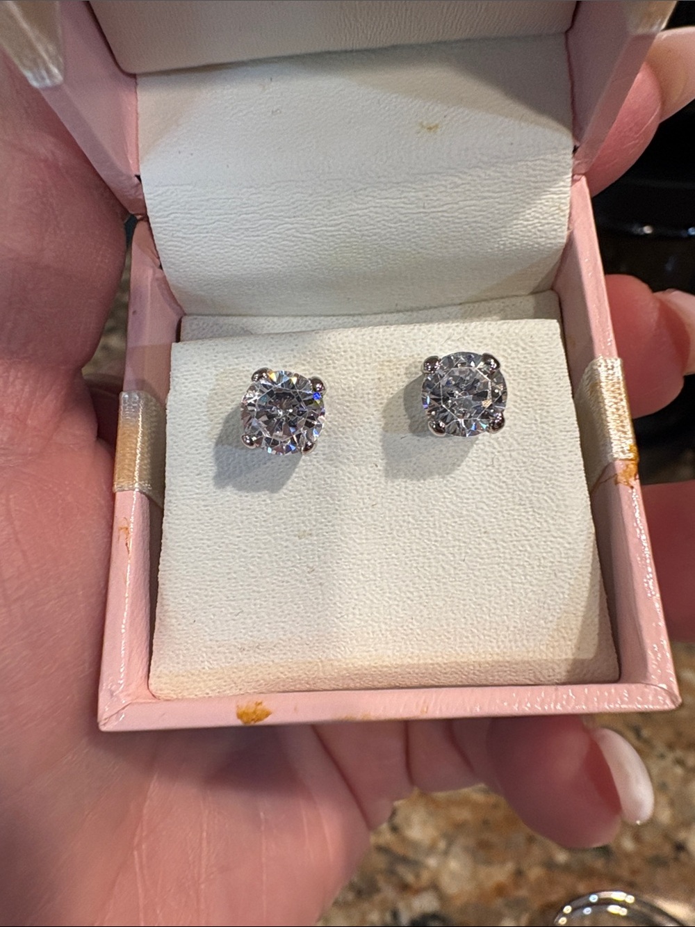 Classic Round CZ Stud Earrings in Silver